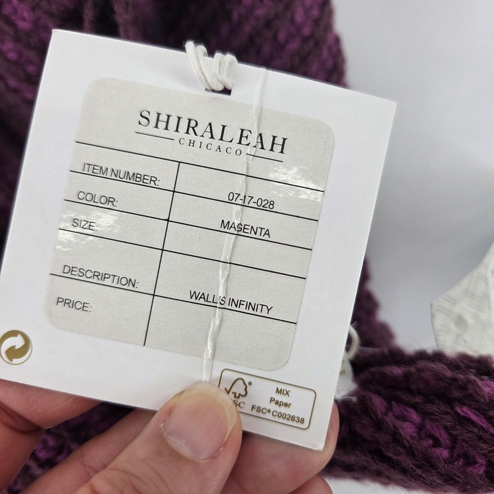 Stitch Fix Shiraleah Wallis Infinity Scarf OS Purple Brown Knit Boho Cozy NWT - Picture 4 of 5